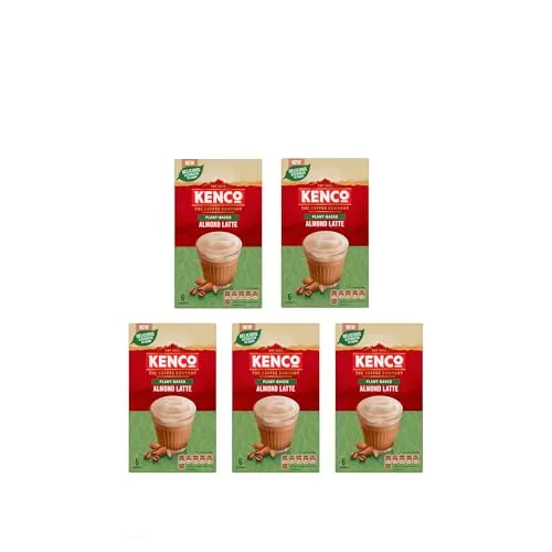 Kenco Plant Based Almond Latte Instant Coffee Sachets x6 (Pack of 5, Total 30 Sachets) | ONLY £12.00 RRP £14.95, (20% OFF!) w/ FREE DELIVERY