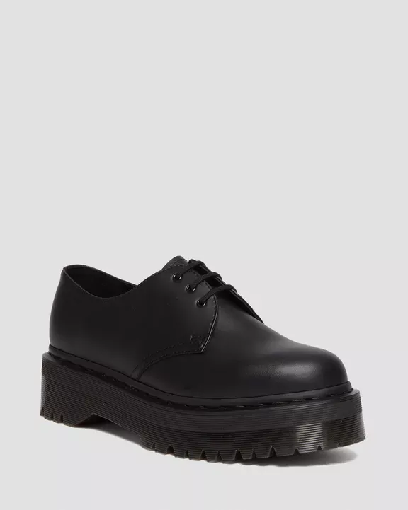 Dr. Martens 1461 Felix Quad Mono Vegan Platform Shoes Black £119 (Was £170)