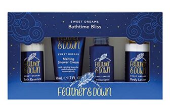 Feather & Down Bathtime Bliss Gift Set (Shower Cream, Pillow Spray, Bath Essence & Body Lotion) – With calming lavender & chamomile essential oils. Vegan Friendly & Cruelty Free. – ONLY £8.40, RRP £12.99