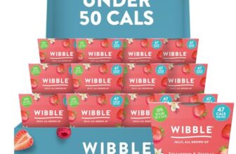 Wibble Jelly Pots, Real Strawberry Juice, Natural, Plant Based, Low Calorie, Nothing Artificial, Strawberry & Vanilla Flavour 12x150g, Sweets, Vegan Jelly Pots | ONLY £7.71 RRP £12.00, (36% OFF!) w/ FREE DELIVERY