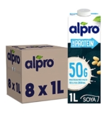 Alpro Soya High Protein Plant-Based Long Life Drink, Vegan & Dairy Free, 1L (Pack of 8) | ONLY £12.00 RRP £18.40, (35% OFF!) w/ FREE DELIVERY