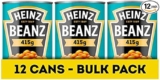 Heinz Beanz, 415 g (Pack of 12) – Baked Beans in a rich Tomato Sauce ONLY £10.19 / £8.66 S&S DELIVERED @AMZN
