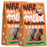 4 x Happi Oat Milk Vegan Hot Chocolate Spoons – Christmas Pudding Flavour – Chocolate Stirrers – Vegan Chocolate Gifts – Christmas Eve Box Fillers | ONLY £5.99 RRP £11.99, (50% OFF!) w/ FREE DELIVERY